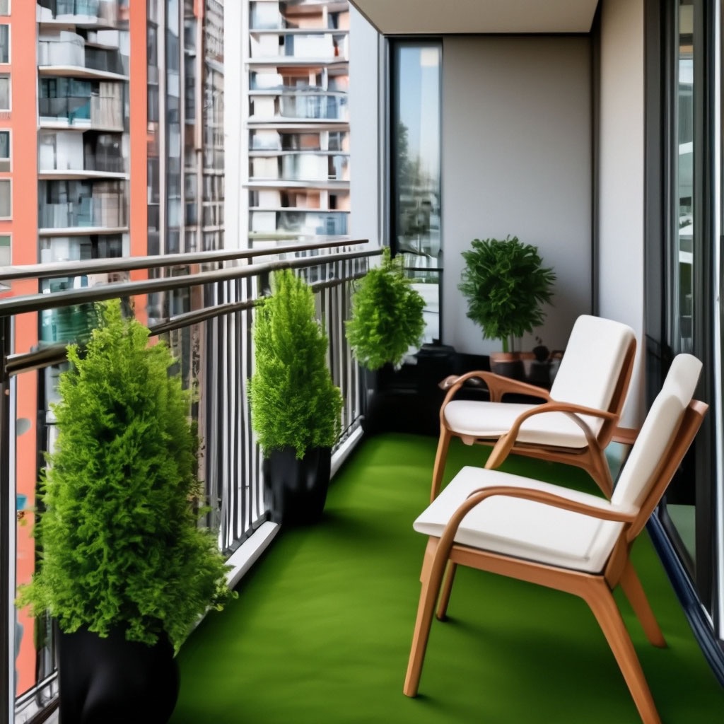 газон на балконе